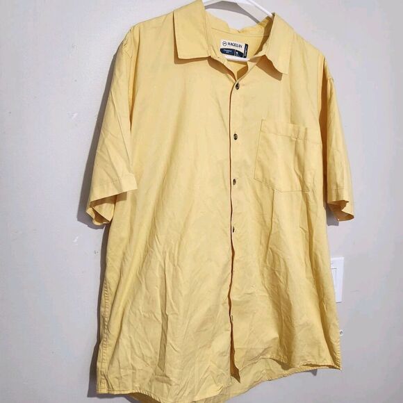 Magellan magshield Men Shirt Size Xl short sleeve yellow light Color       B1 - Picture 1 of 9